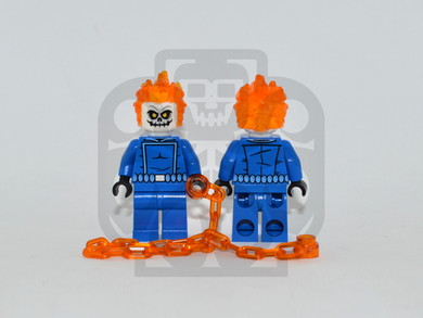 PHANTOM BIKER Custom PAD PRINTED Minifigure Blue