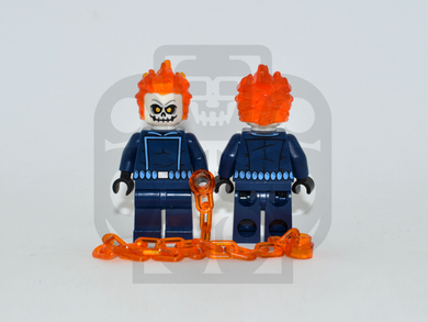 PHANTOM BIKER Custom PAD PRINTED Minifigure Dark Blue