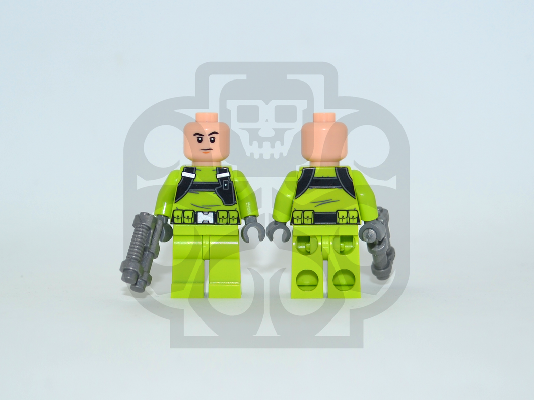 EVIL GENIUS (Lime) Custom PAD PRINTED Minifigure