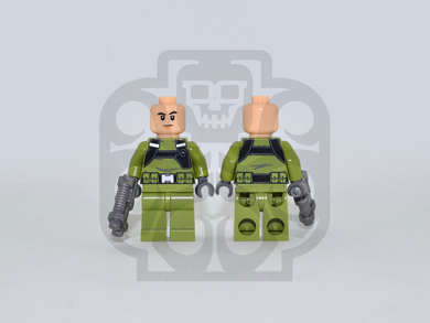 EVIL GENIUS (Olive) Custom PAD PRINTED Minifigure