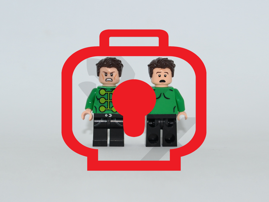 MULTI MAN (GREEN) Custom PAD PRINTED Minifigures x4