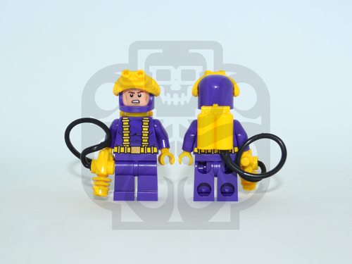 MASTER BAITER (Purple) Custom PAD PRINTED Minifigure
