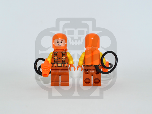 MASTER BAITER (Dark Orange) Custom PAD PRINTED Minifigure